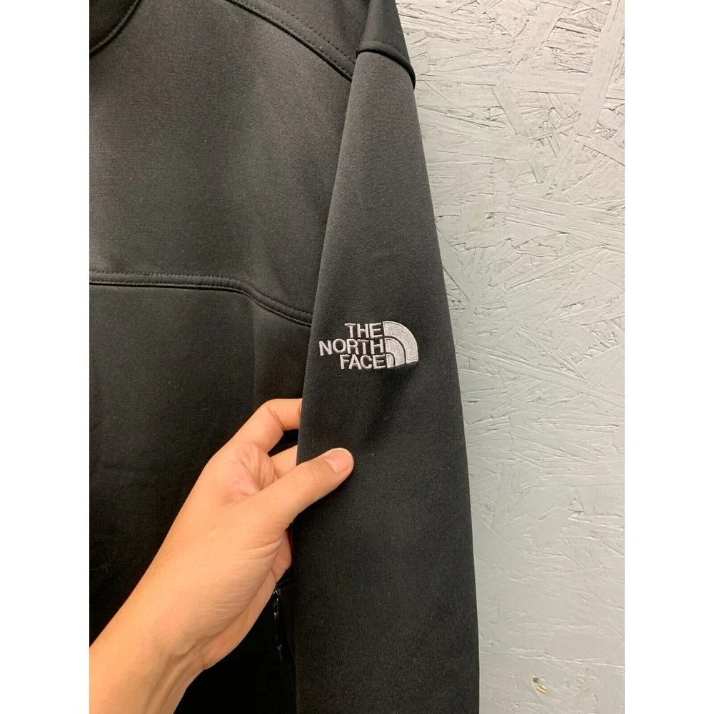 The North Face Full Zip Softshell Jacket Mens L Black PathAI Corporate Logo Work